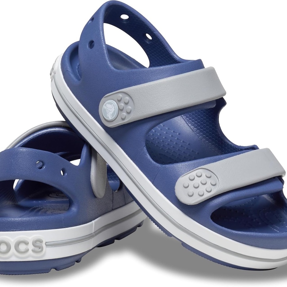 GUC Crocs CrocBand Cruiser Kids Blue and Gray Sandals